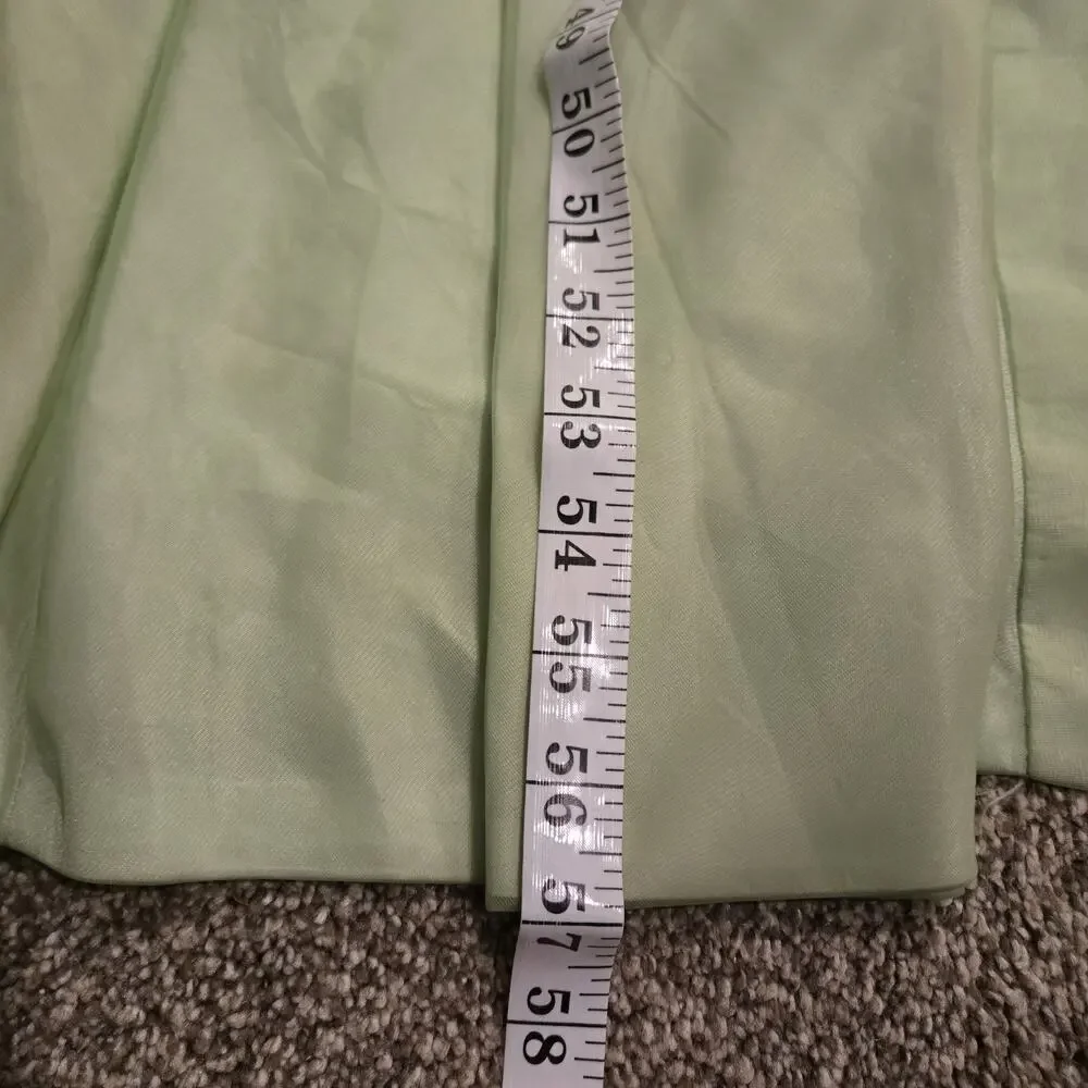 VTG 60s Mint Green Chiffon Long Bow Maxi Dress Union Gown Fits Size XS Retro - Picture 6 of 10